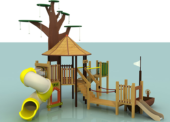 牧童定制游乐设备-木质游乐设施